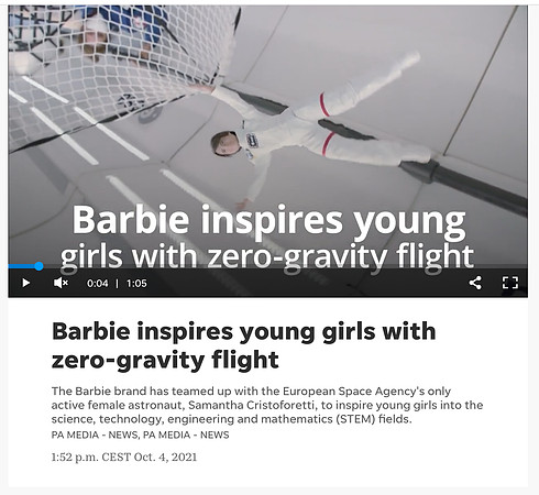 USA Today Publication- https://eu.usatoday.com/videos/news/2021/10/04/barbie-inspires-young-girls-zero-gravity-flight/5987046001/